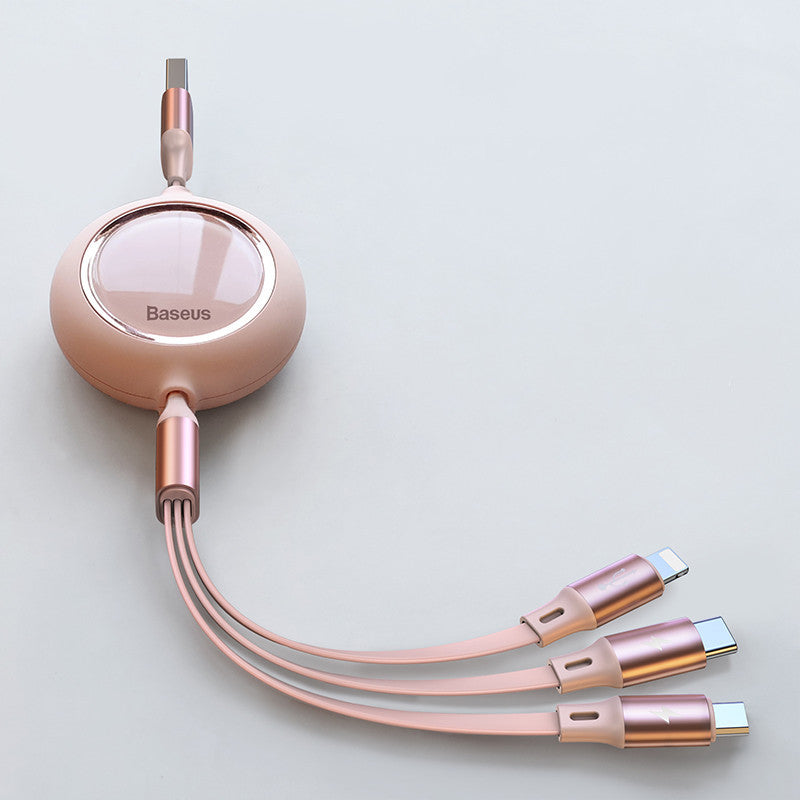 Compatible with Apple , Mobile Phone Car Charging Cable Retractable Mobile Phone Multi-head Multi-function Universal Line