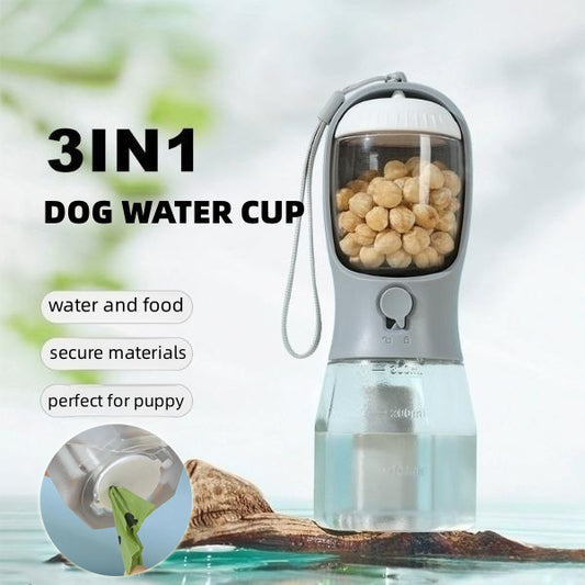 Ultimate 3-in-1 Pet Travel Cup – Hydrate, Feed & Clean Anywhere!
