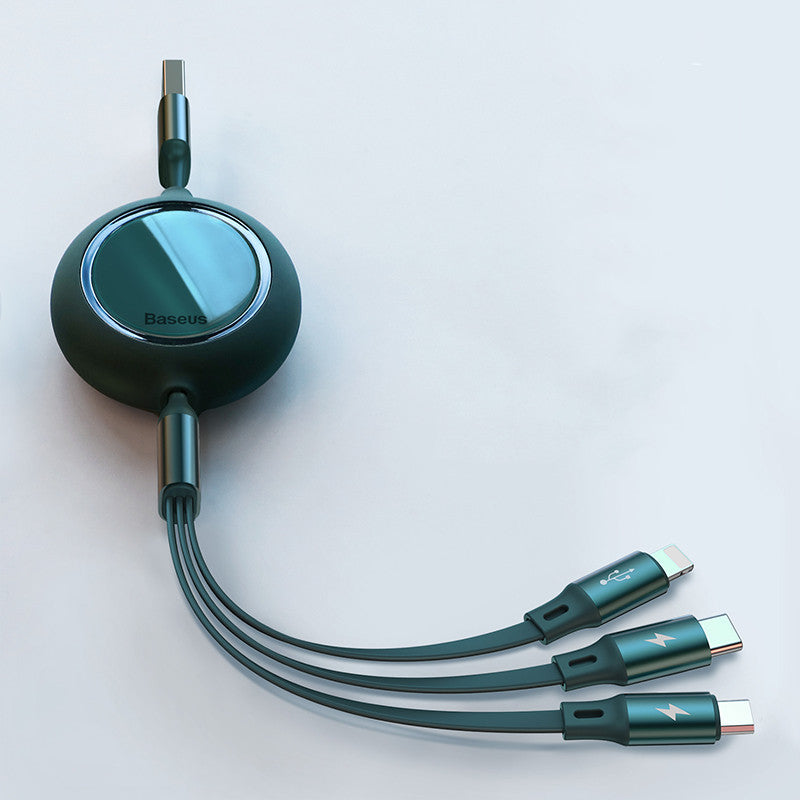 Compatible with Apple , Mobile Phone Car Charging Cable Retractable Mobile Phone Multi-head Multi-function Universal Line
