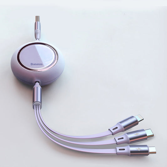 Compatible with Apple , Mobile Phone Car Charging Cable Retractable Mobile Phone Multi-head Multi-function Universal Line