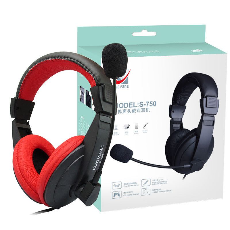 Head-mounted Computer Notebook Phone Wired Headset