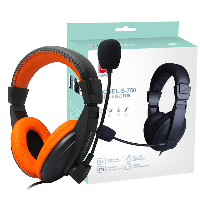 Head-mounted Computer Notebook Phone Wired Headset