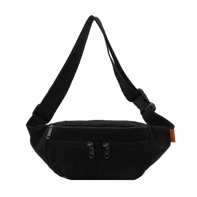 Simple Fashion Solid Color Casual Sports Corduroy Shoulder Messenger Bag