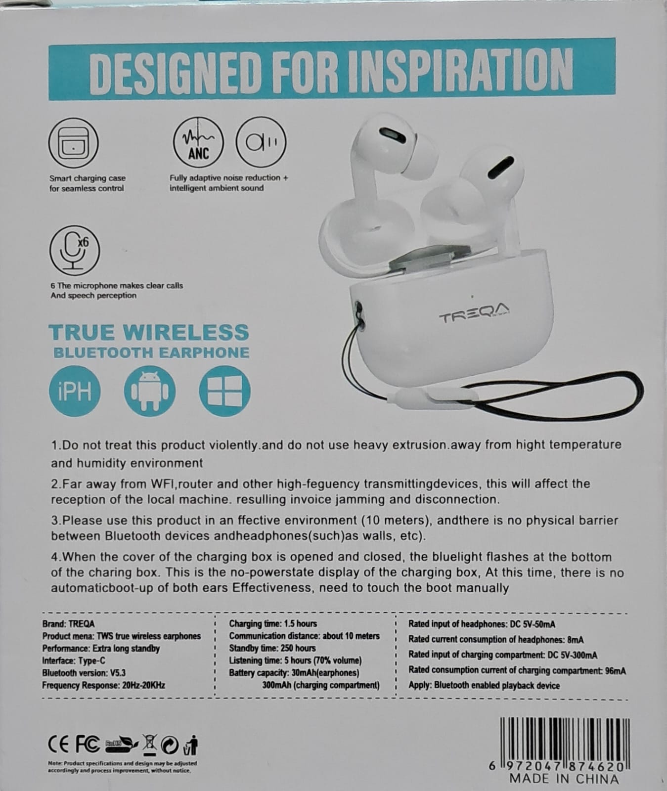 TREQA AIR PODS BT-A5 - Premium Quality
