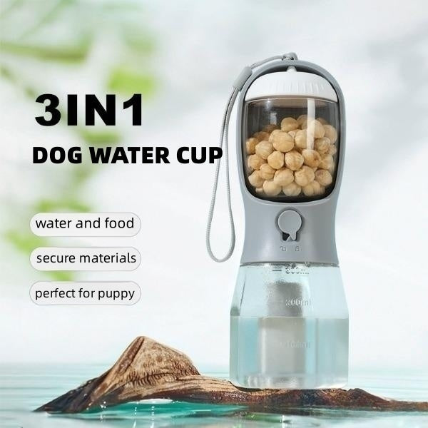 Ultimate 3-in-1 Pet Travel Cup – Hydrate, Feed & Clean Anywhere!