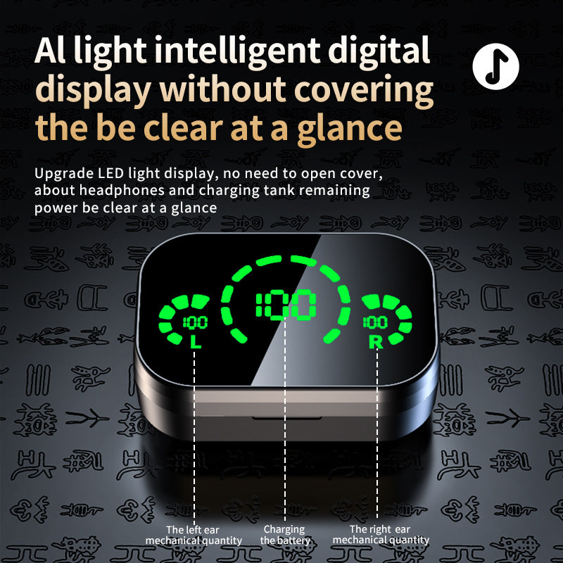 YD03 TWS Bluetooth Headset – Smart Display & LED Breathing Light